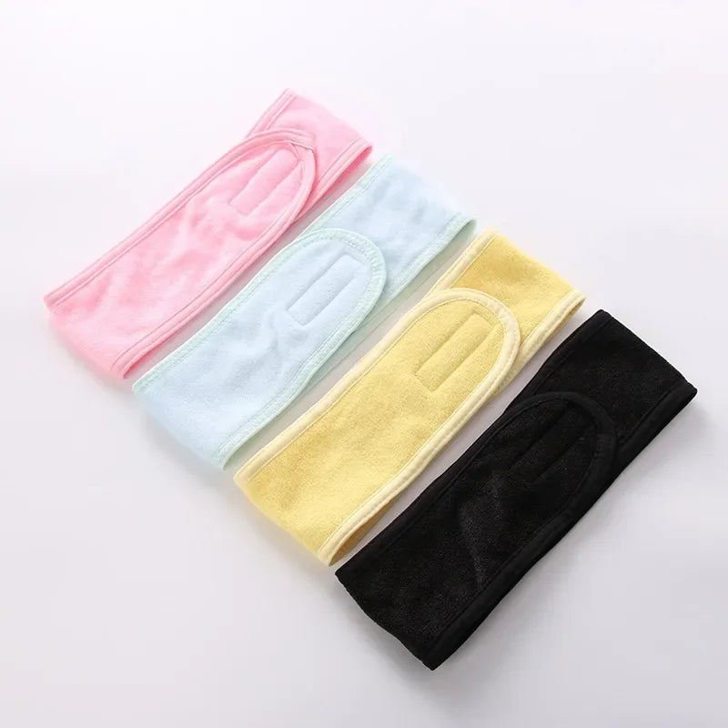 Women Adjustable SPA Facial Headband Bath Makeup Hair Band Headbands for Face Washing Soft Toweling Hair Make Up Accessories