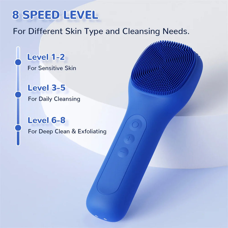 Facial Cleaning Brush Face Scrubber Waterproof Face Electric Silicone Face Deep Pores Blackhead Cleaning Washing Cleanser Brush